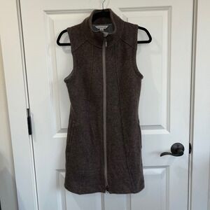 Toad & Co Arriva Long Vest Zip Up Brown Size XS
